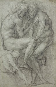 Studies of Nudes (Two Men, Seated, Looking in a Mirror, and a Seated Boy)